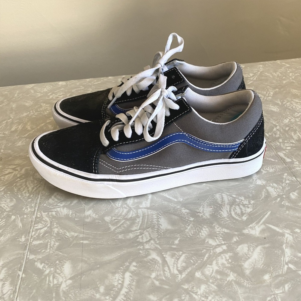 Vans Old Skool ComfyCush Sneakers Black Grey Blue Womens 8 Mens 6.5